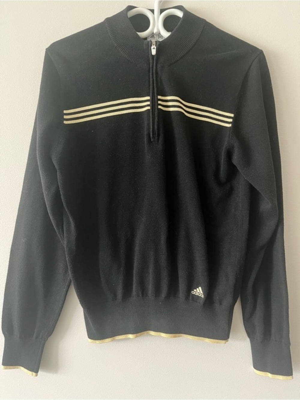 Adidas Black Quarter Zip Mock Neck Sweater